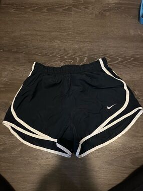 Nike Women’s Black Athletic Shorts with White Piping
